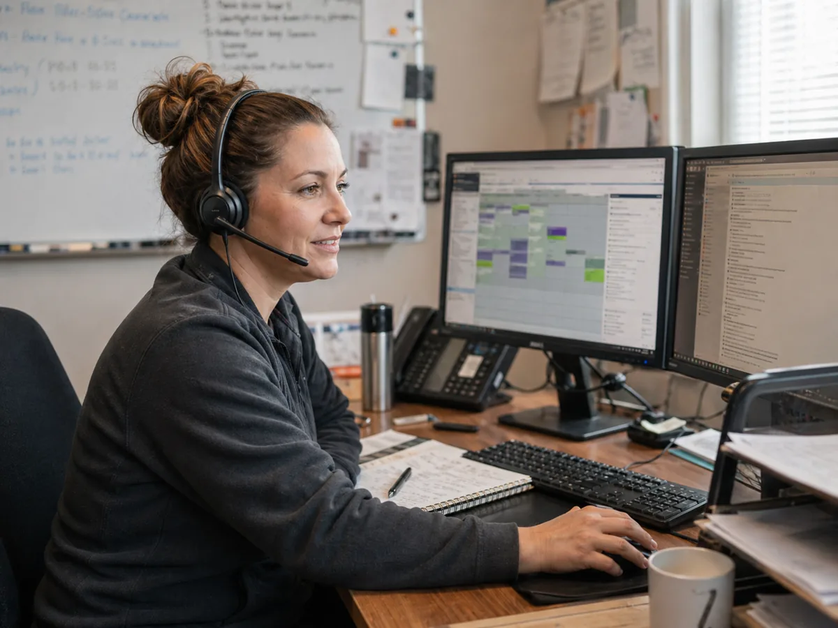 Dispatcher coordinating field service routes